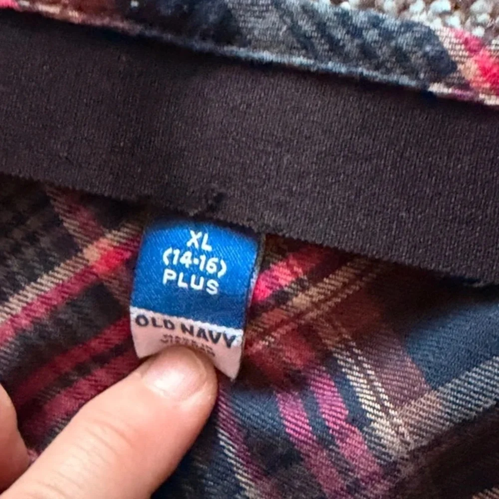 Old Navy Black and Hot Pink Plaid Pencil Skirt